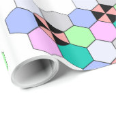 PAPIER CADEAU FORMES HEXAGONALES COLORÉES (Coin rond)