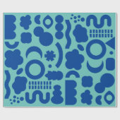 Papier Cadeau Formes modernes amusantes Coloré Aqua Blue (Plat)