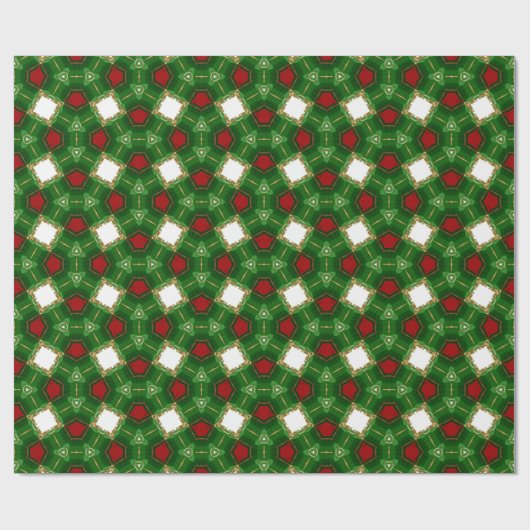 Papier Cadeau Formes rouge, verte et blanche (Plat)