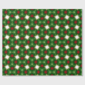 Papier Cadeau Formes rouges, vertes et blanches (Plat)