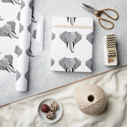 Papier Cadeau Formes simples Géométrie Tête d'éléphant (Artisanat)