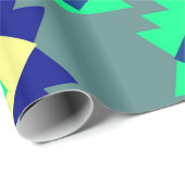 Papier Cadeau Formes tribales bleues (Coin rond)