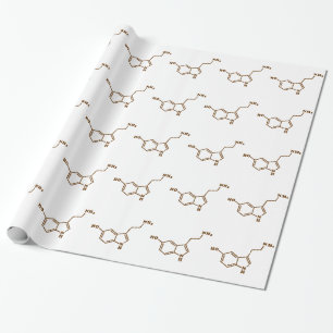 Papier Cadeau Formule chimique moléculaire de sérotonine