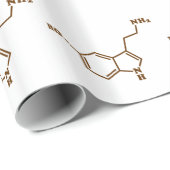 Papier Cadeau Formule chimique moléculaire de sérotonine (Coin rond)