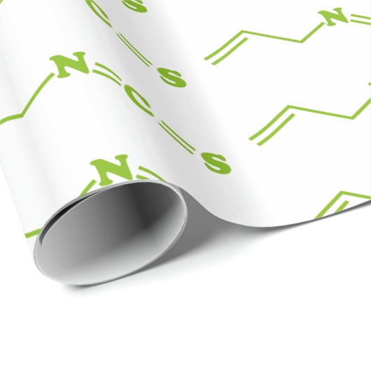 Papier Cadeau Formule moléculaire de l'isothiocyanate de Wasabi (Coin rond)