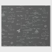 Papier Cadeau Formules et équations mathématiques blanches gris  (Plat)