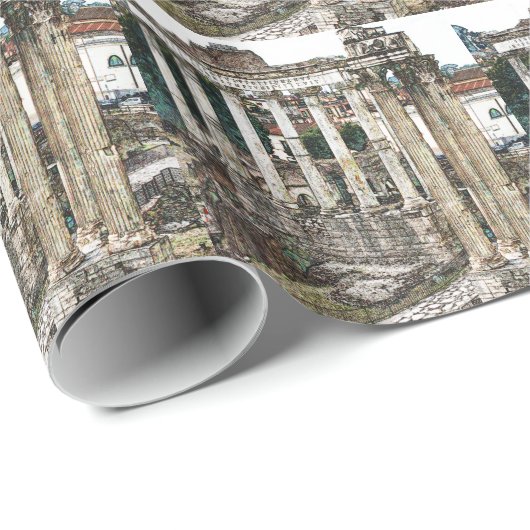 Papier Cadeau Forum romain de Chalk (Coin rond)