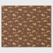 Papier Cadeau Fossiles de dinosaures préhistoriques (Plat)