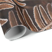 Papier Cadeau Fougères Brown gelées de fantaisie (Coin rond)