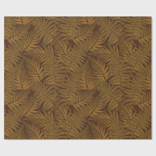 Papier Cadeau Foule automnale sur brun (Plat)