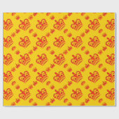 Papier Cadeau Foules de Motif King en couleur rouge (Plat)