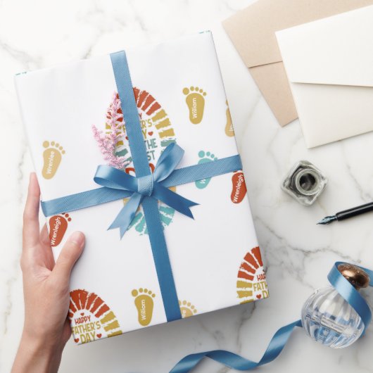 Papier Cadeau Four Footsteps Fatrhers Day Wrapping Paper (Cadeaux)