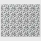 Papier Cadeau Fourrure Empreinte de léopard noire et blanche (Plat)