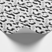 Papier Cadeau Fourrure Empreinte de léopard noire et blanche (Coin)