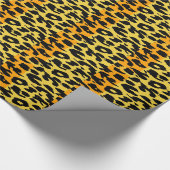 Papier Cadeau Fourrure Empreinte de léopard noire et jaune (Coin)