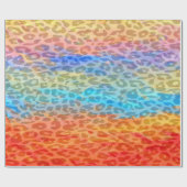 Papier Cadeau Fourrure Empreinte de léopard rétro (Plat)