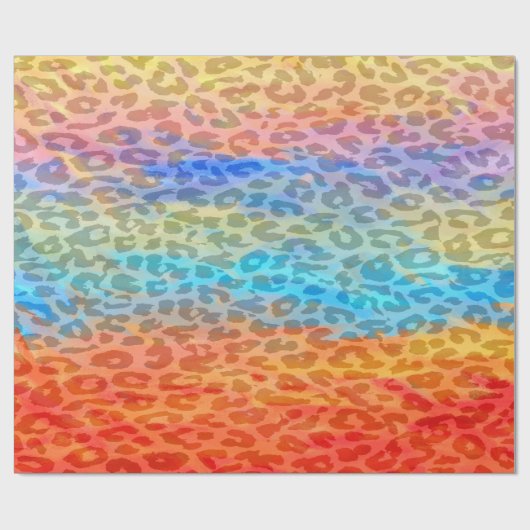 Papier Cadeau Fourrure Empreinte de léopard rétro (Plat)