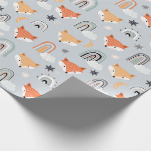 Papier Cadeau Fox et Rainbows