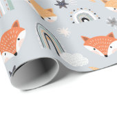 Papier Cadeau Fox et Rainbows (Coin rond)