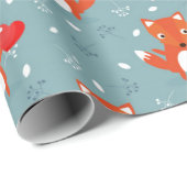 Papier Cadeau Fox Love Motif (Coin rond)