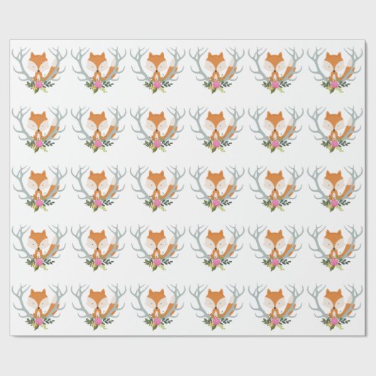 Papier Cadeau Fox mignon (Plat)