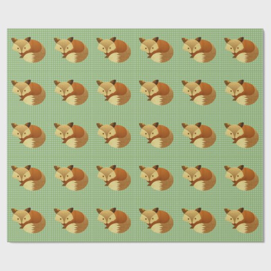 Papier Cadeau Fox mignon d'automne (Plat)