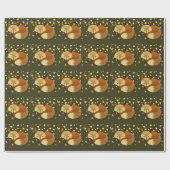 Papier Cadeau Fox mignon d'automne (Plat)