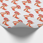 Papier Cadeau Fox mignon de biscuit utilisant un casquette de (Coin)