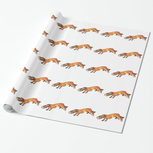 Papier Cadeau Fox Pounce (Déroulé)