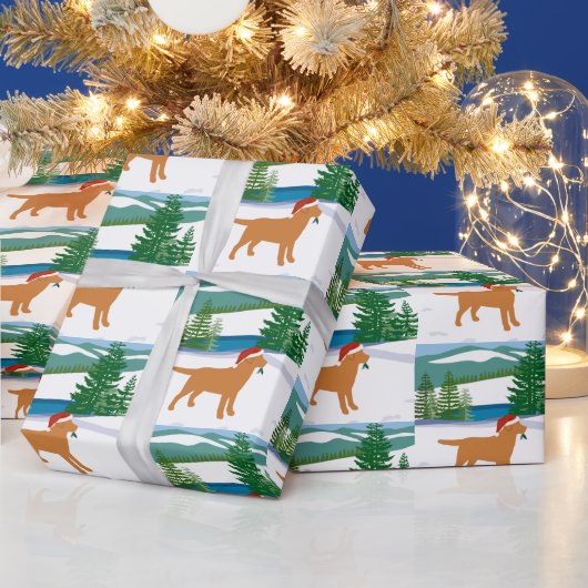 Papier Cadeau Fox Red Labrador Christmas Winter View (Vacances)
