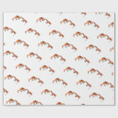 Papier Cadeau Fox rouge sautant (Plat)