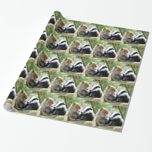 Papier Cadeau Foxcub & Badger Cute ! (Déroulé)