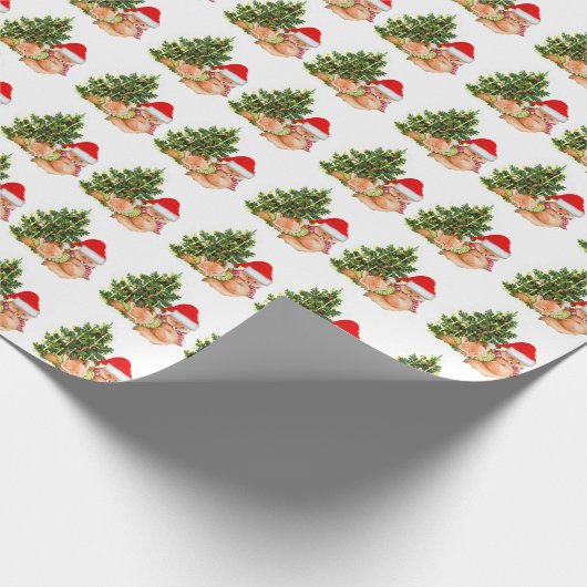 Papier Cadeau Foxes mignons et Noël (Coin)