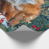 PAPIER CADEAU FOXES ROUGES PARMI LA VERDURE, LE FOLIAGE ET LES F (Coin)