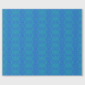 Papier Cadeau Fractage Abstrait En Bleu Et Vert (Plat)
