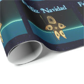 Papier Cadeau Fractal Inuit Hunter - Feliz Navidad (Coin rond)