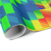 Papier Cadeau ~ Fractal Pattern MULTICOLORED Shades ~  (Coin rond)