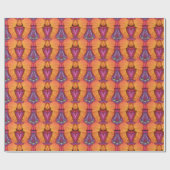 Papier Cadeau Fractal Pattern Pink Orange Purple Green Shades ~  (Plat)