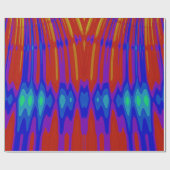 Papier Cadeau ~ Fractal Pattern Red Blue Orange Shades ~   (Plat)