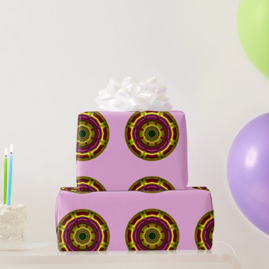Papier Cadeau ~ Fractal Pattern Yellow Purple Shades ~ Wrapping  (Cadeaux de fête)