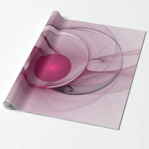Papier Cadeau Fractale Balançante, Art Abstrait Moderne Rose de 