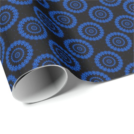 Papier Cadeau Fractale bleue (Coin rond)