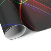 Papier Cadeau Fractale de néon de Soundwaves (Coin rond)