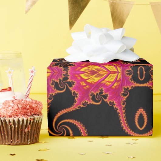 Papier Cadeau Fractale flamboyante (Fête d'anniversaire)