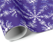 Papier Cadeau Fractale givrée de l'effet 3D de flocon de neige (Coin rond)