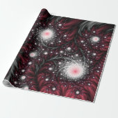 Papier Cadeau Fractales de Bourgogne et de Grey Trippy Cool fasc (Déroulé)