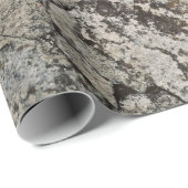 Papier Cadeau Fragment de pierre noir et gris (Coin rond)