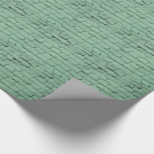Papier Cadeau Fragment d'un mur de briques vert (Coin)