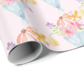 Papier Cadeau Fraîche hors du marché Aquarelle Bleu Whimsical (Coin rond)