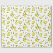 Papier Cadeau Fraîches citrons Vert Fleur Aquarelle (Plat)